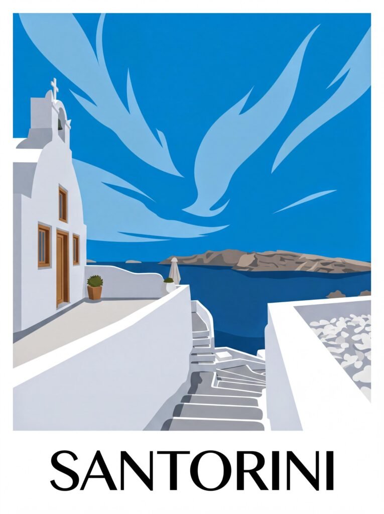JEAN GLOBE POSTERS 02 jgp poster santorini village 03.jpg